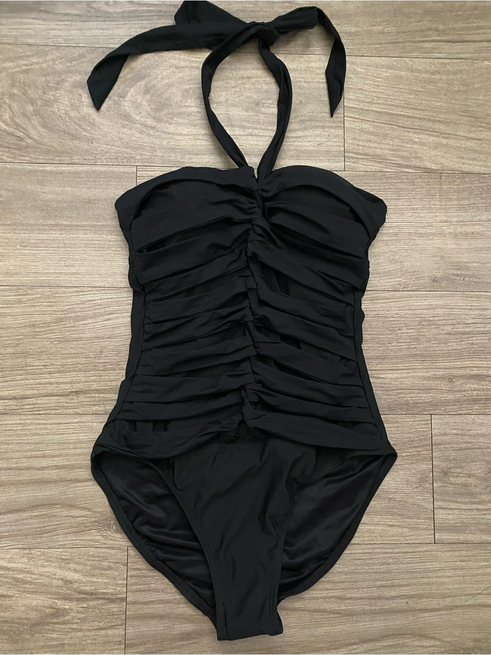 SPANX Black Ruched One-Piece Swimwear